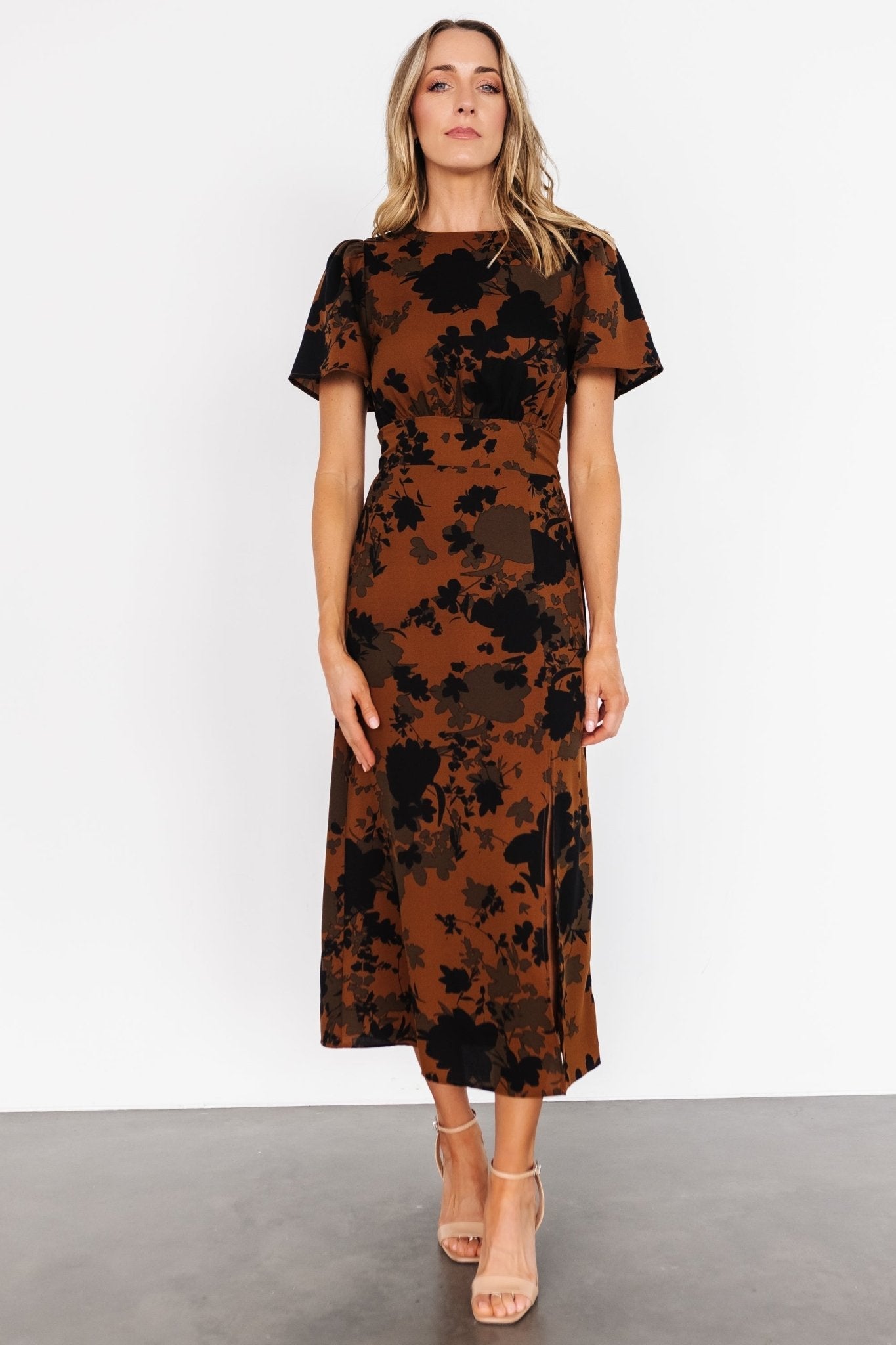 Lenni Midi Dress | Espresso Print