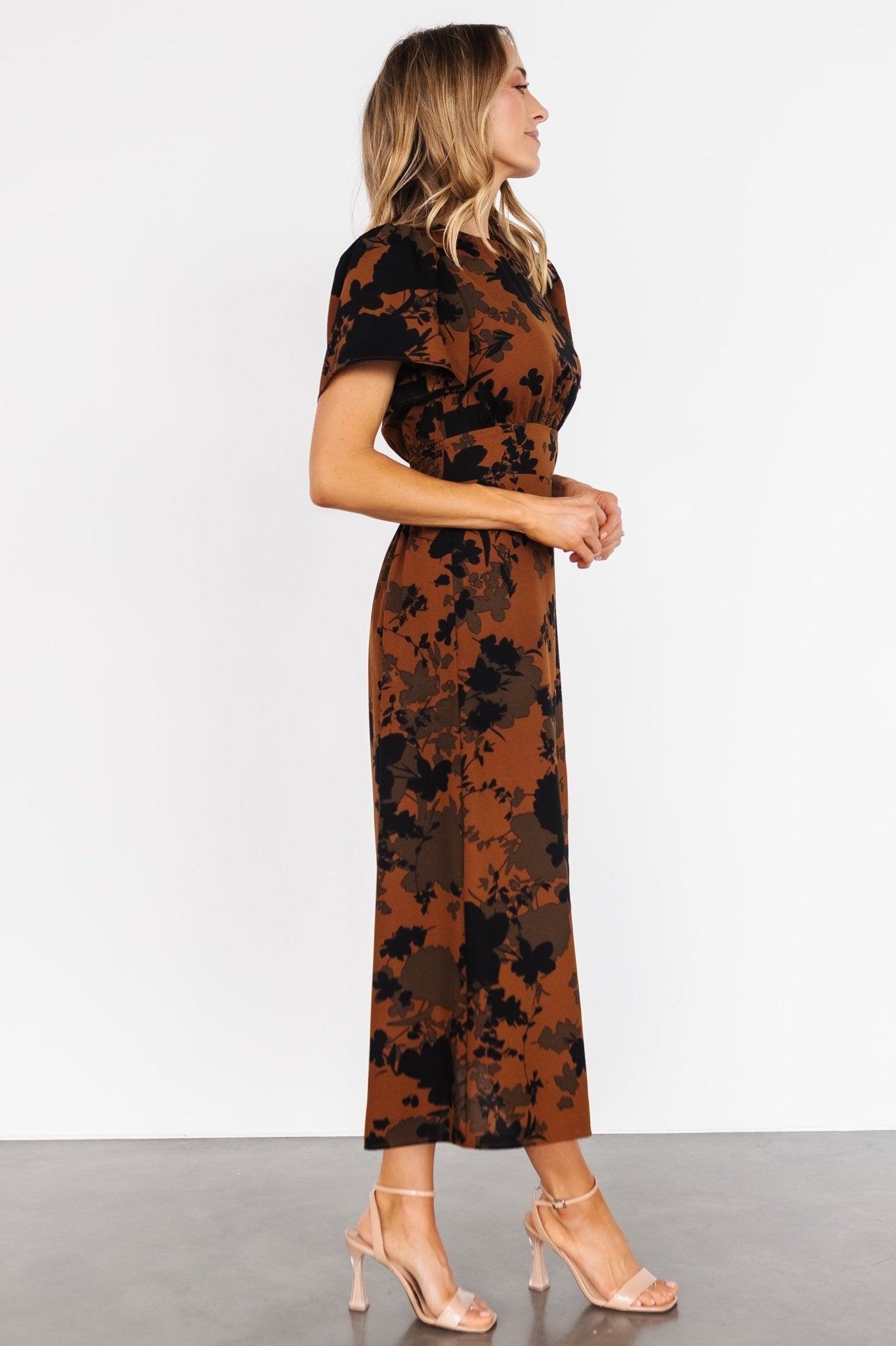 Lenni Midi Dress | Espresso Print