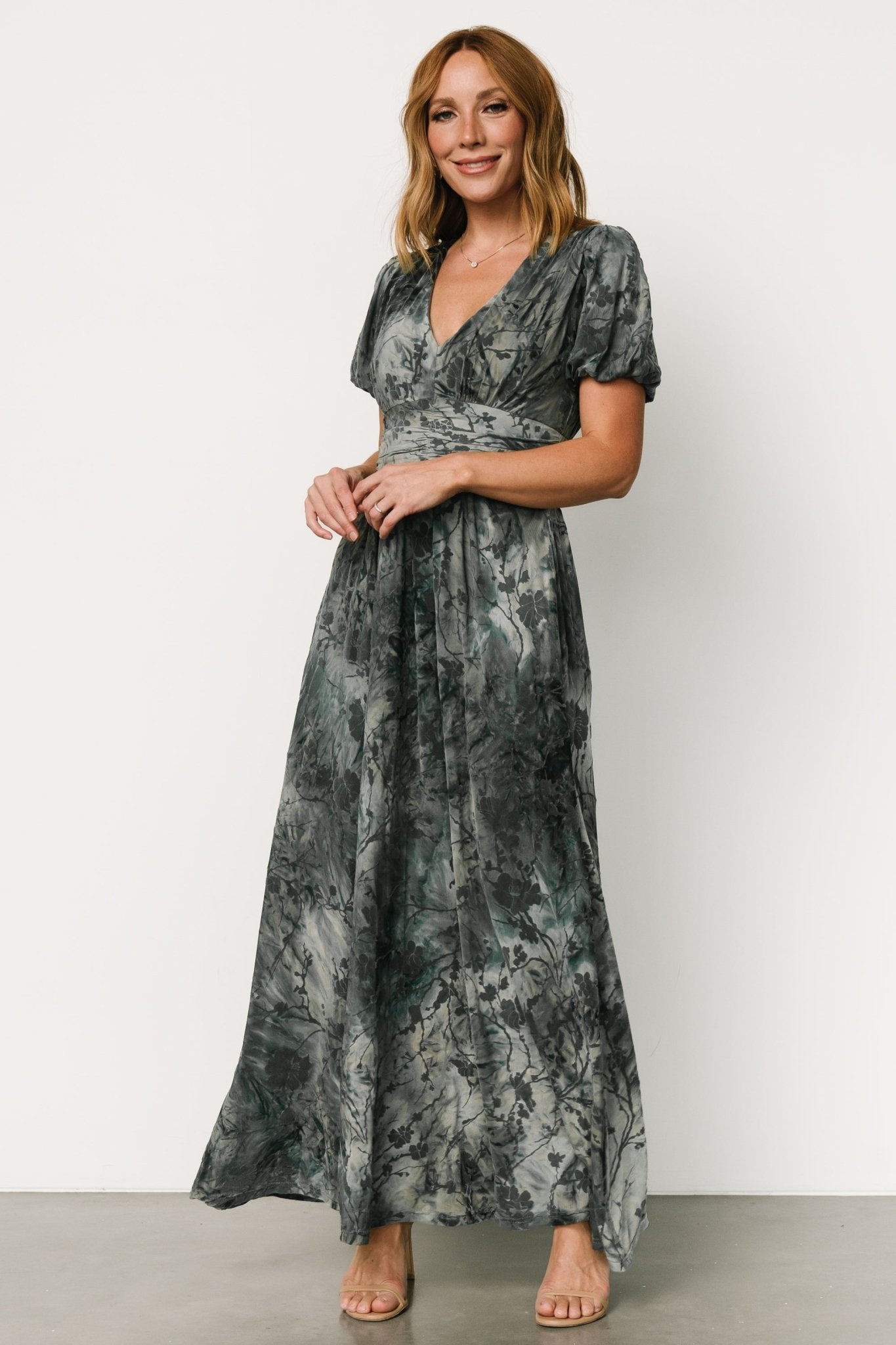 Leslie Velvet Maxi Dress | Slate Blue