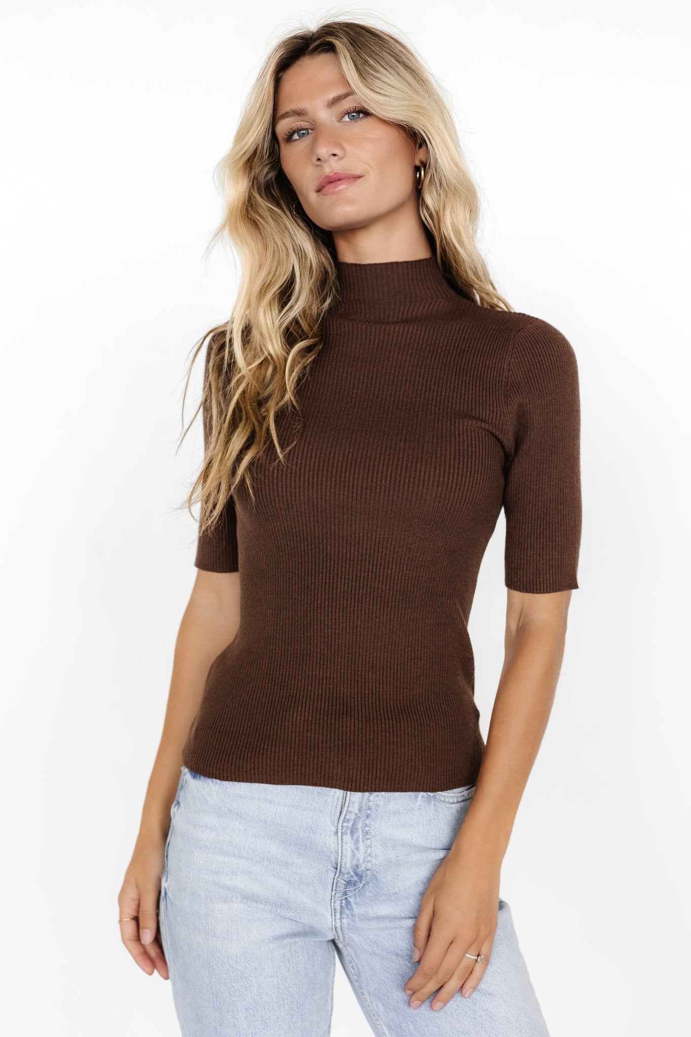 Liel Ribbed Top | Brown