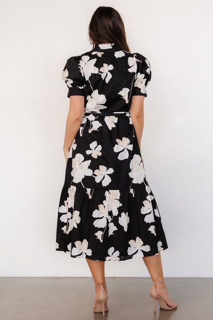 Loewe Button Dress | Black + Off White Floral