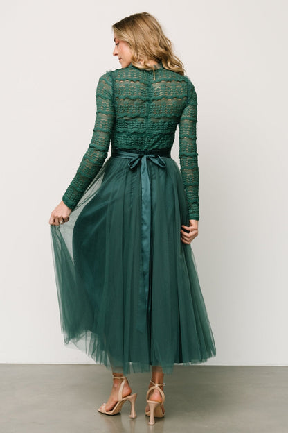 Lonnie Tulle Dress | Emerald