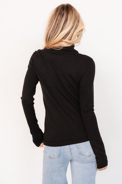 Lorelai Turtleneck Sweater Top | Black