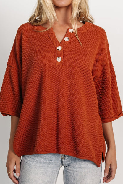 Maddock Knit Top | Rust