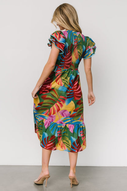 Marielle Smocked Midi Dress | Multi Print