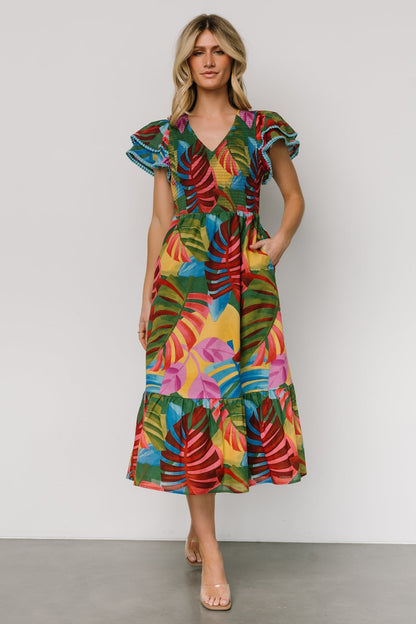 Marielle Smocked Midi Dress | Multi Print