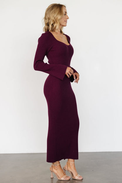 Marika Ribbed Dress | Wine