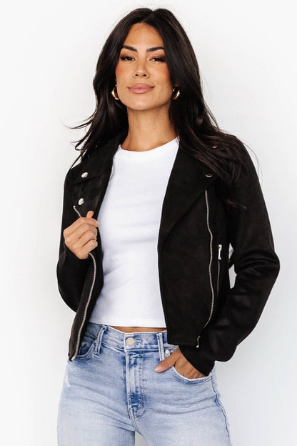Marisa Faux Suede Jacket | Black