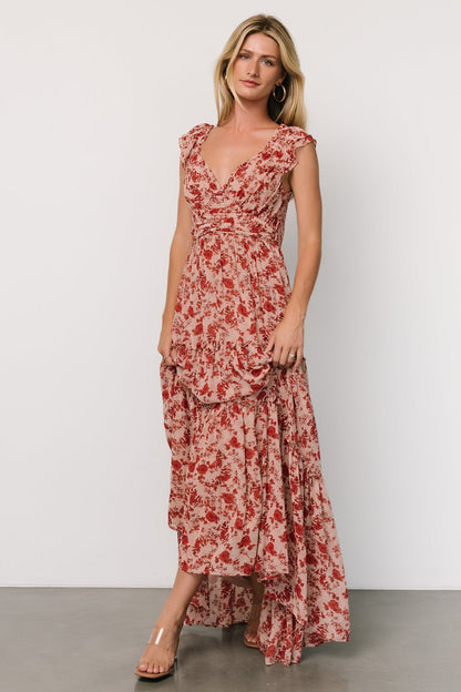 Martina Maxi Dress | Blush + Red