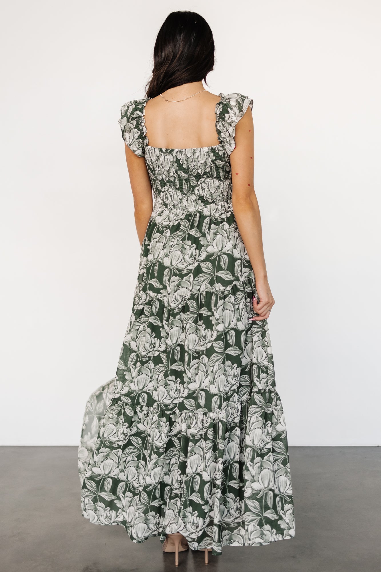 Martina Maxi Dress | Green + White