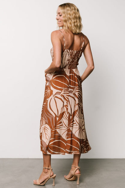 McKinley Smocked Dress | Cream + Camel Multi