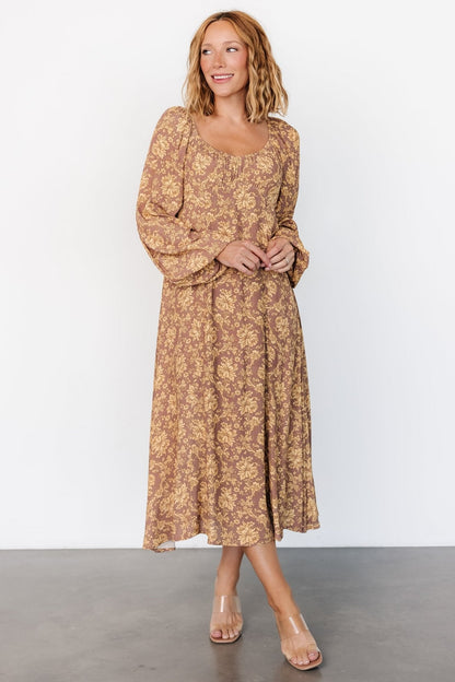 McKinney Dress | Brown + Gold Floral
