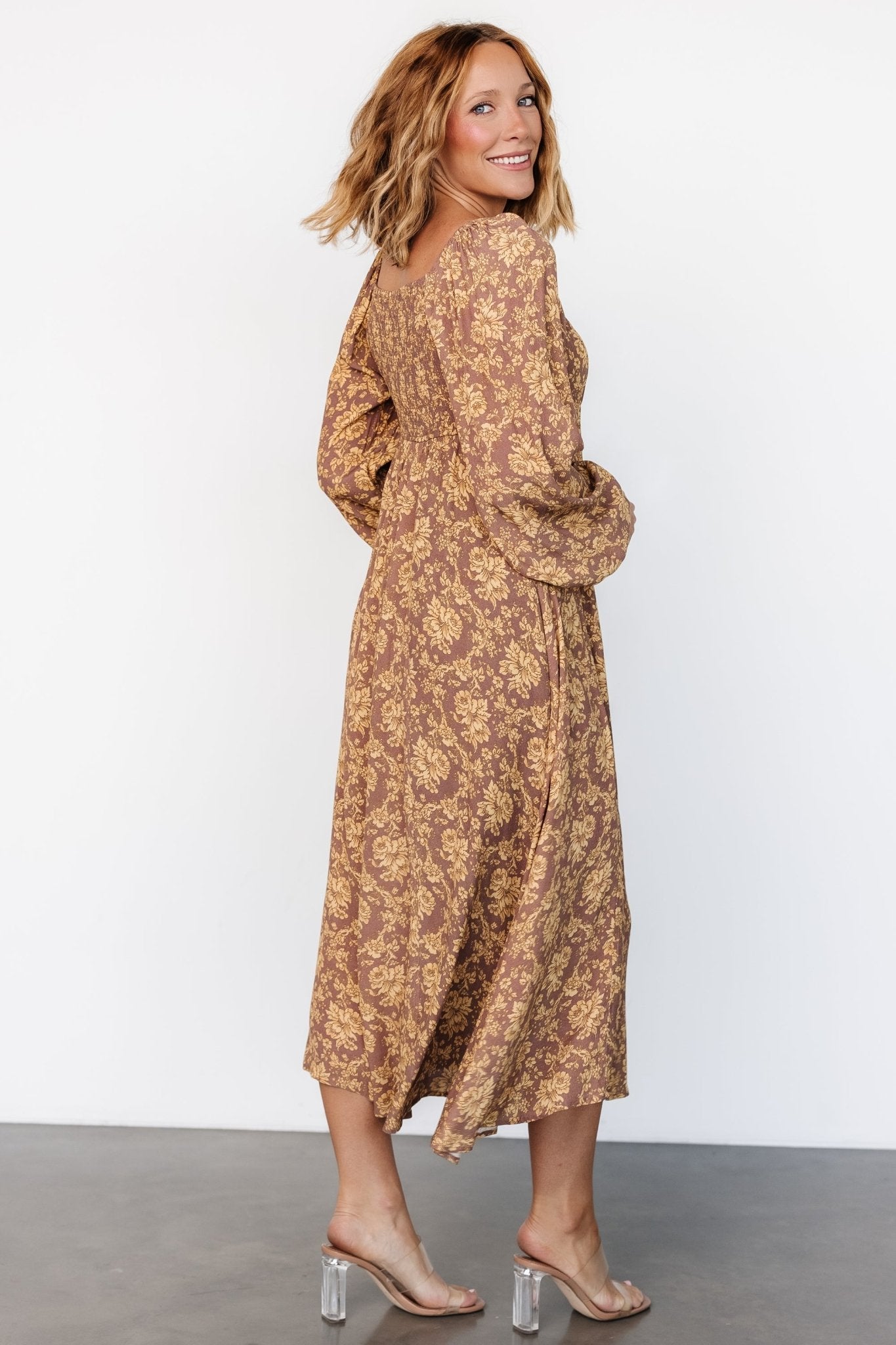 McKinney Dress | Brown + Gold Floral
