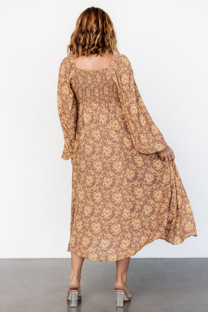 McKinney Dress | Brown + Gold Floral