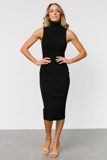 Melbourne Turtleneck Midi Dress | Black