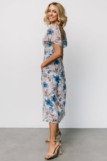Melinda Midi Dress | Blue Floral