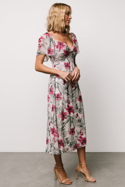 Melinda Midi Dress | Pink Floral
