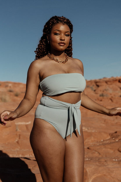Milos High Waist Bikini Bottom | Sage