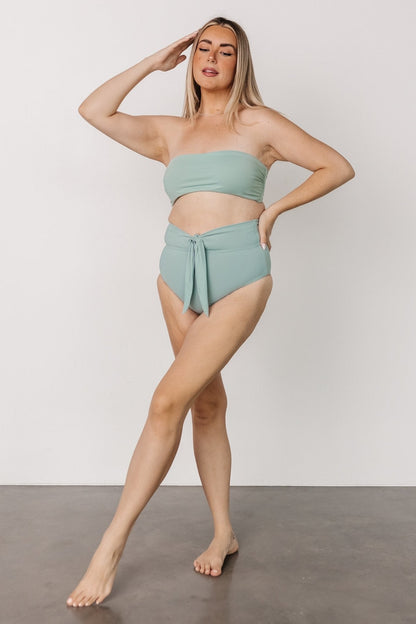 Milos High Waist Bikini Bottom | Sage