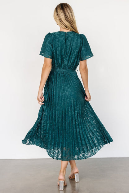 Mindy Pleated Dress | Emerald