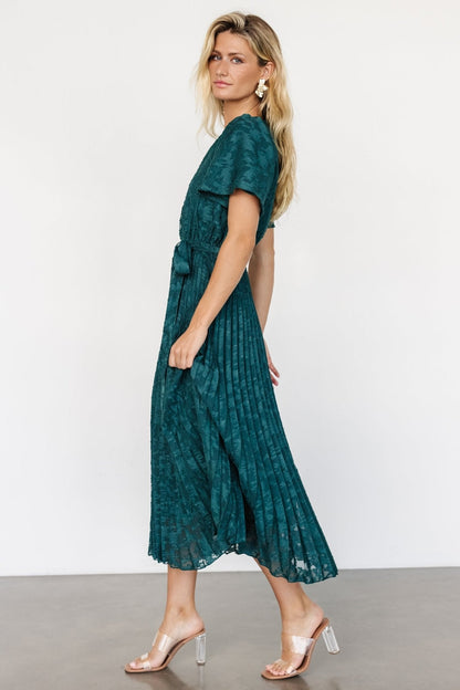 Mindy Pleated Dress | Emerald