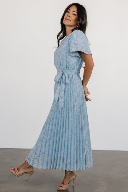 Mindy Pleated Dress | Light Blue