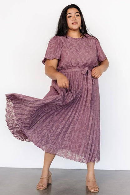 Mindy Pleated Dress | Vintage Plum