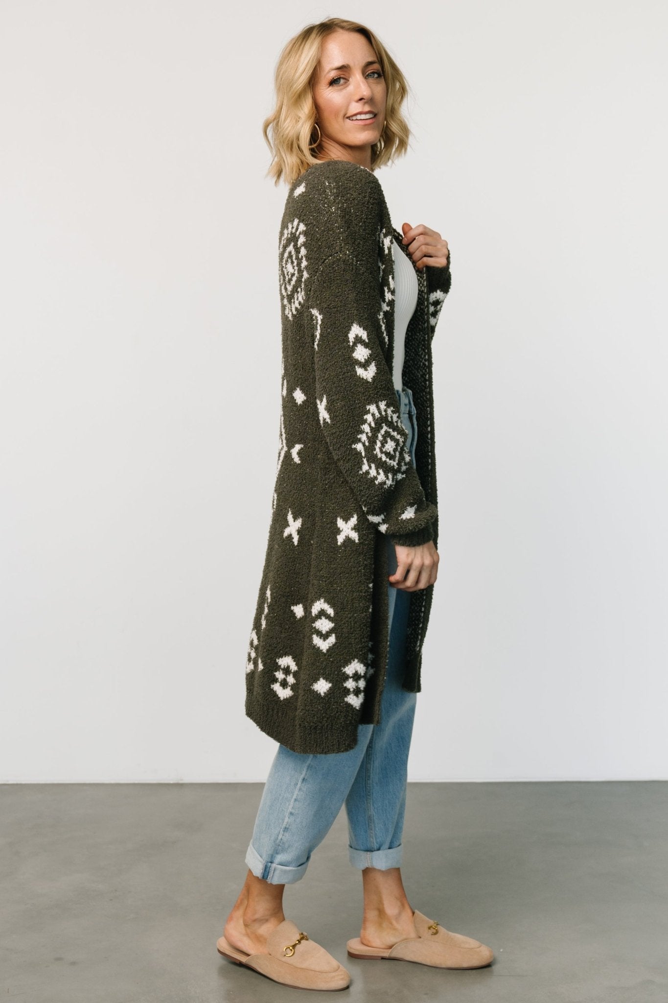 Missoula Oversized Cardigan | Olive + Off White