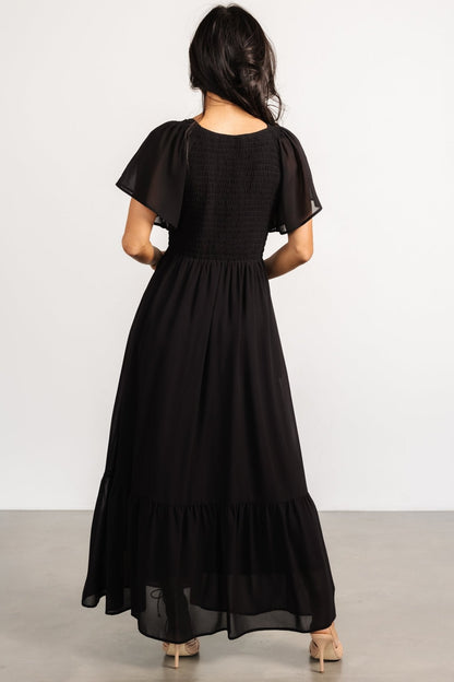 Monica Smocked Dress | Black