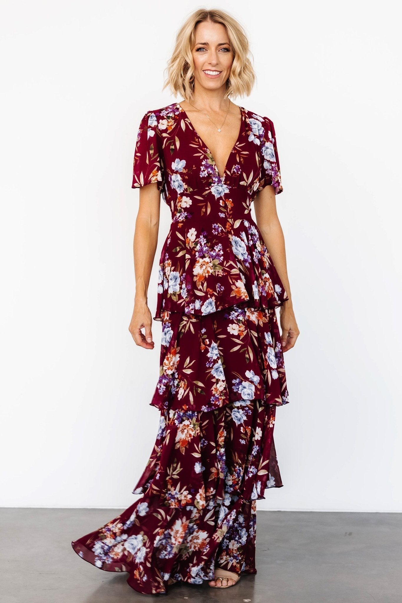 Montaigne Ruffle Maxi Dress | Mulberry Floral