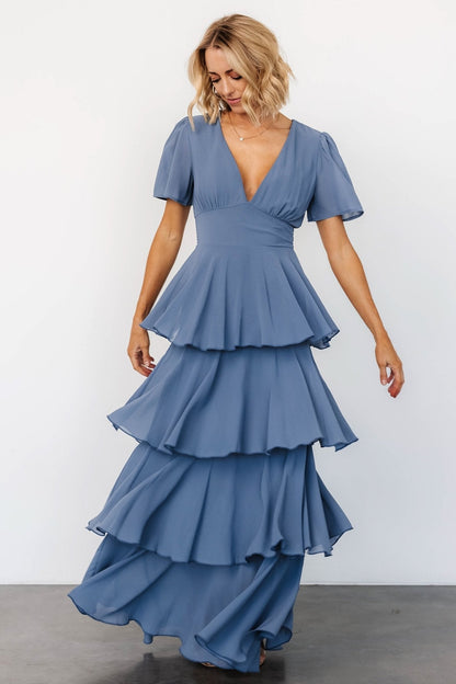 Montaigne Ruffle Maxi Dress | Whisper Blue