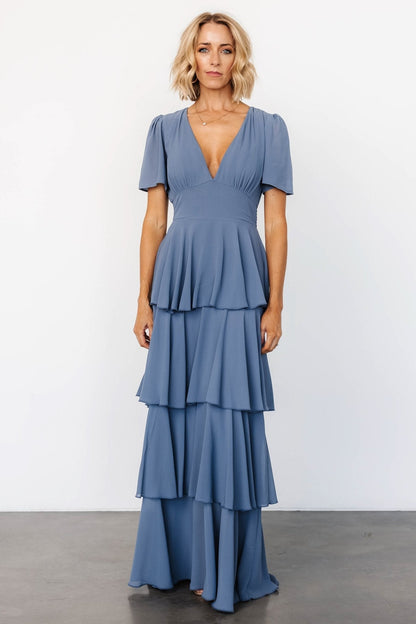 Montaigne Ruffle Maxi Dress | Whisper Blue