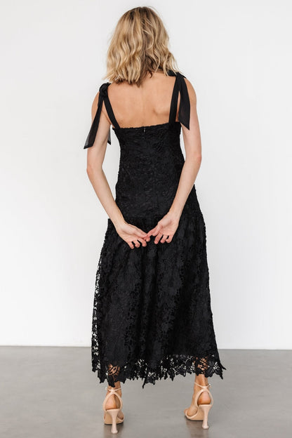 Monte Carlo Lace Midi Dress | Black