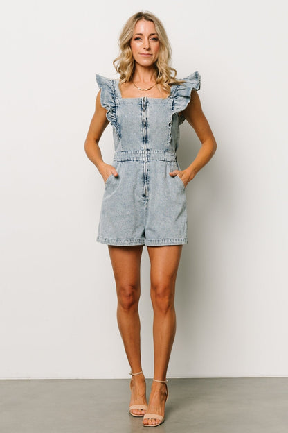 Montgomery Denim Romper | Blue