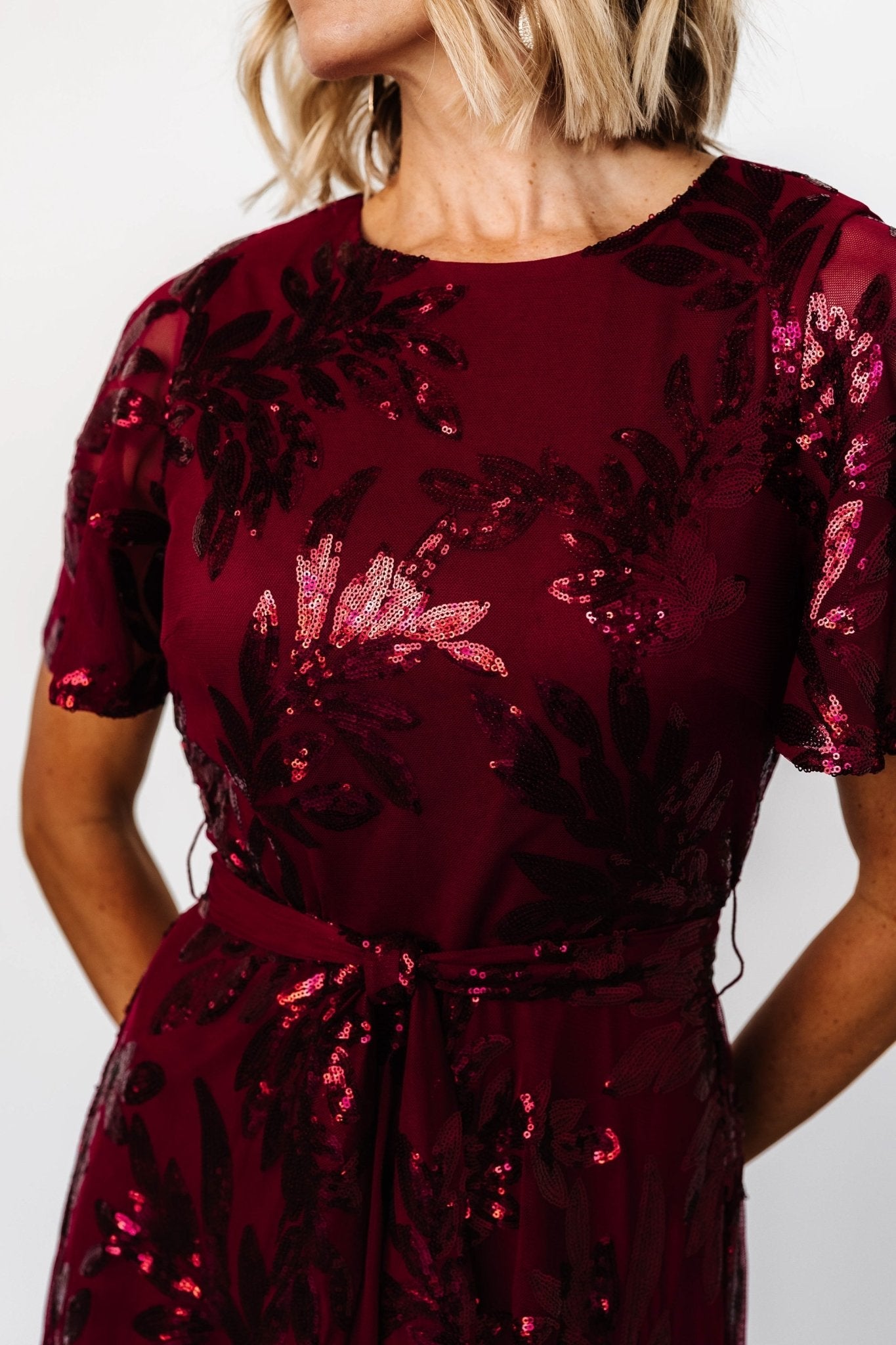 Muse Sequin Maxi Dress | Wine