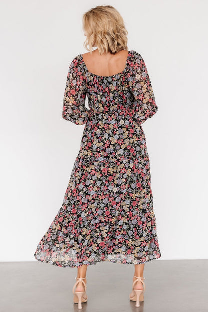 Nevaeh Bubble Sleeve Dress | Multi Floral