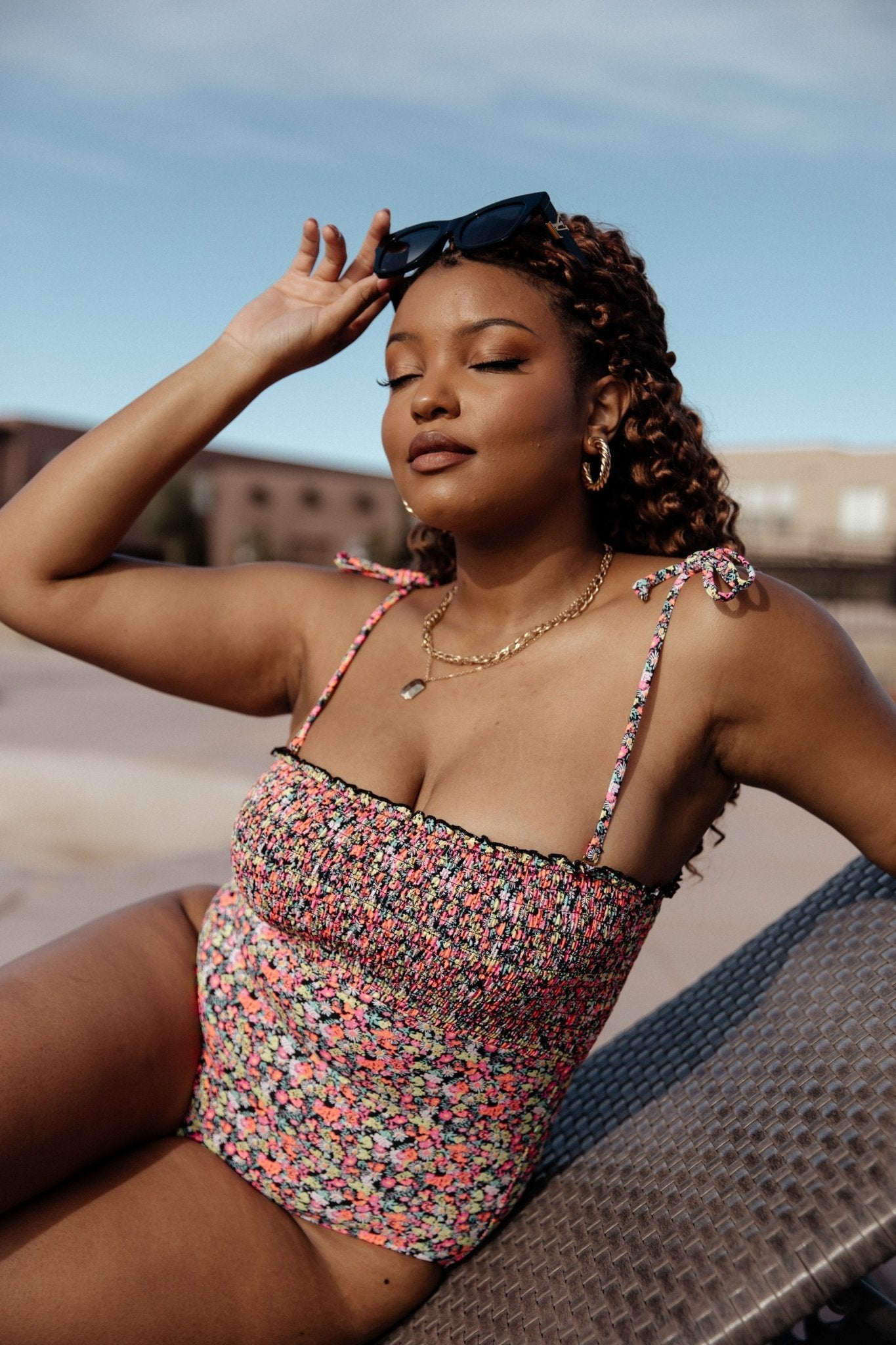 Nikki Smocked One Piece | Neon Floral