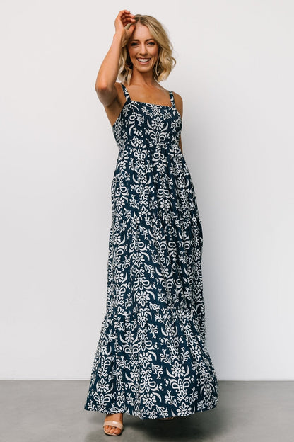 Oceanside Maxi Dress | Navy Print