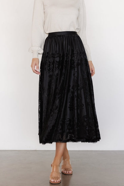 Palini Velvet Skirt | Black