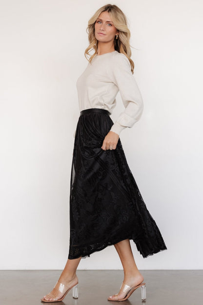 Palini Velvet Skirt | Black