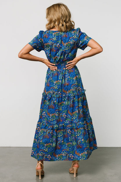 Palmer Tiered Maxi Dress | Cobalt Multi