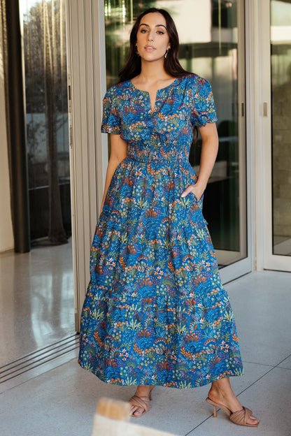 Palmer Tiered Maxi Dress | Cobalt Multi