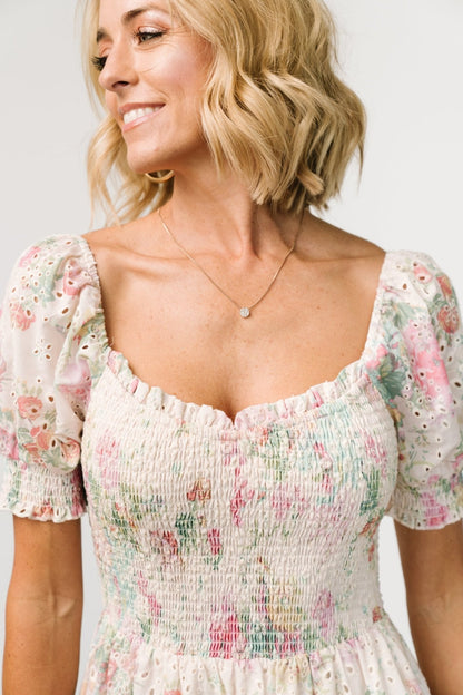 Piper Eyelet Midi Dress | Vintage Floral