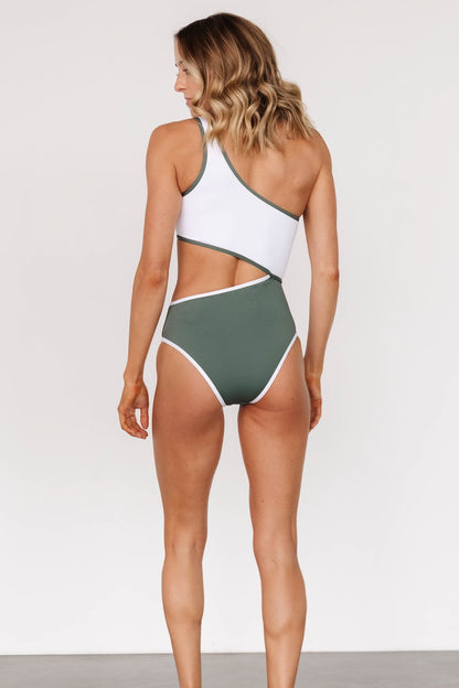 Portofino One Piece | Olive + White