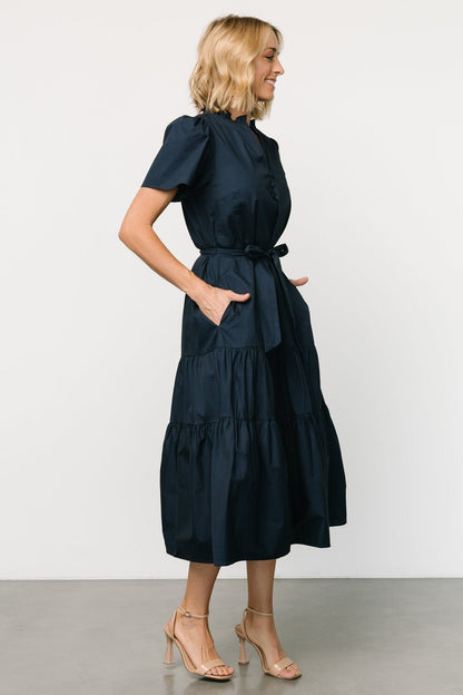 Providence Poplin Dress | Navy