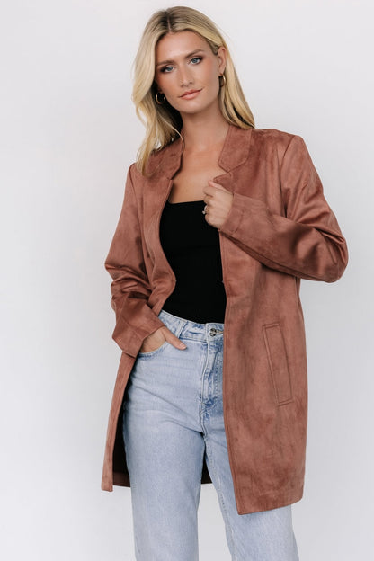Queenie Faux Suede Jacket | Dusty Clove