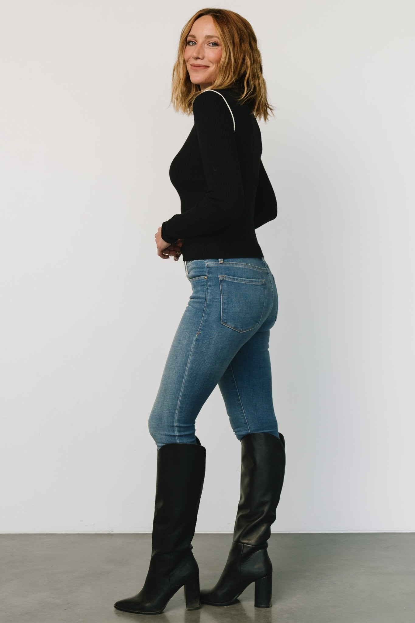 Quinlan Ribbed Top | Black