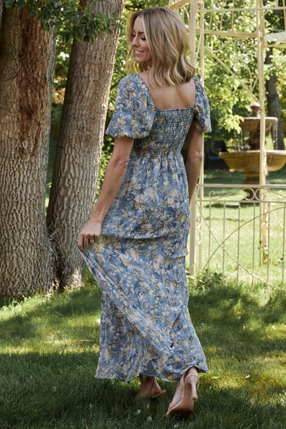 Raelynn Maxi Dress | Dusty Blue Floral