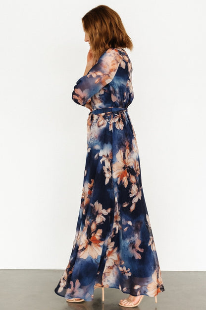 Rebecca Maxi Dress | Dark Blue Floral