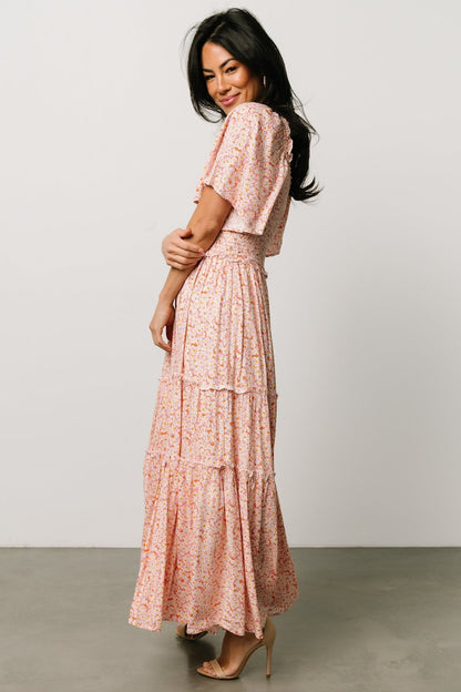 Regina Smocked Maxi Dress | Coral Floral